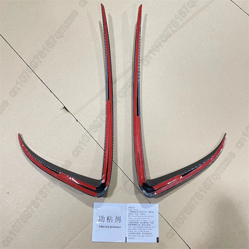 DSI - Tesla Model 3/Y 2017 2018 2019-2023 Glossy Black Carbon Look Car Front Bumper Fog Light Frame Spoiler Decoration/Body Kit