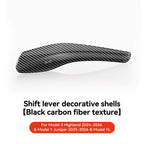 DSI - Carbon Fiber Gear Shift Cover - FITS Tesla Model Y 2025 Juniper Carbon Fiber Gear Shift Cover ABS Steering Lever Handle Protection Shifter Shell Car Decor