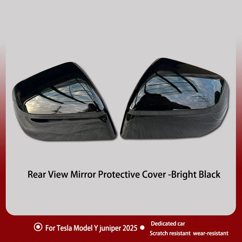 DSI - Carbon Fiber Car Paste Side Door Mirror Cover For Tesla Model Y Juniper2025 Auto Exterior Accessories ABS Sides Rearview Cover