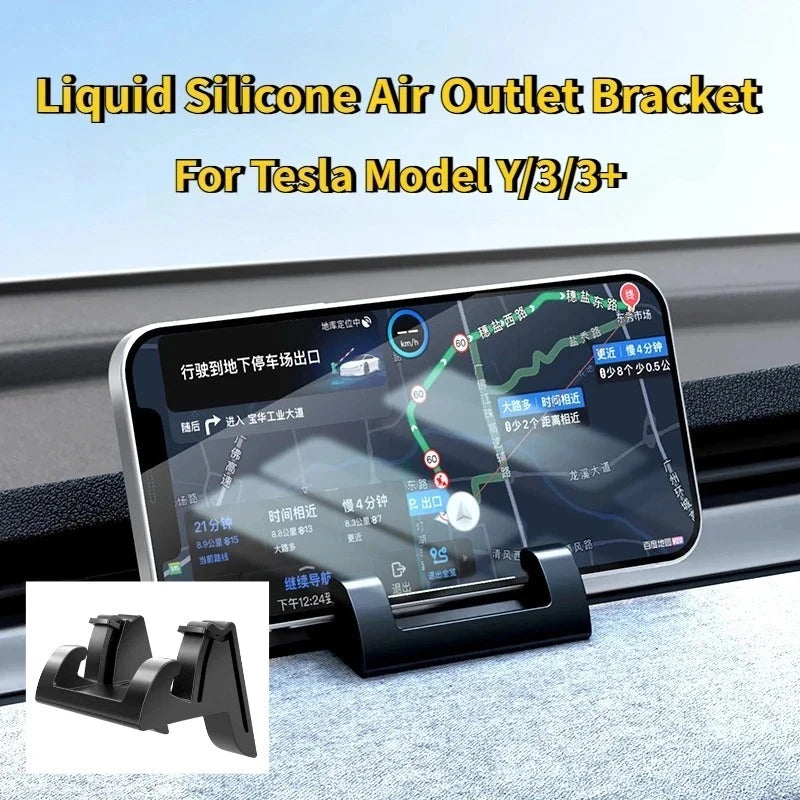 DSI - Silicone Phone Mount For Tesla Model Y 2020-2026 Model 3 Accessories 2019-2026 Also Functions as a Vent Hook and Sunglass Holder