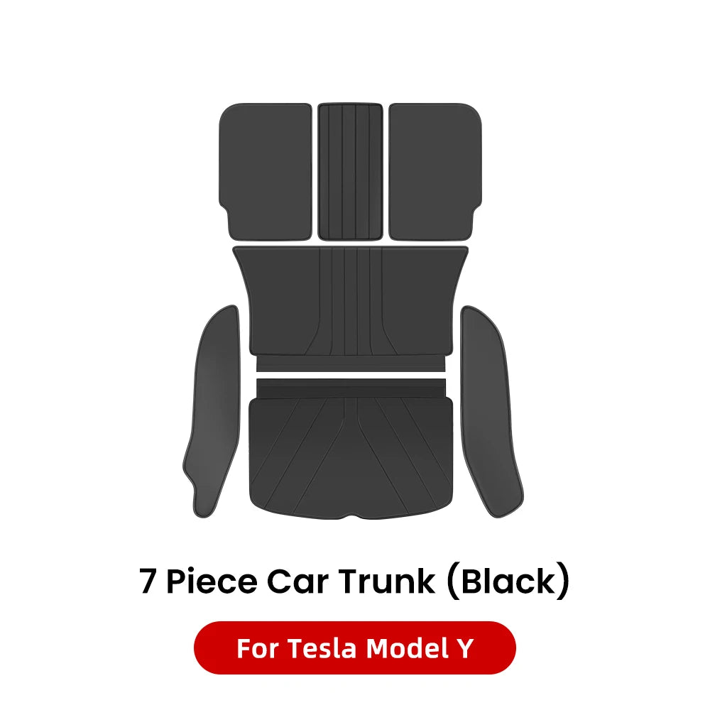 DSI - Trunk Mats - FIT Tesla Model Y Juniper 2021-2026 Leather  Fully Surrounded Waterproof Non-Slip Liner Custom Floor Mat Accessorie