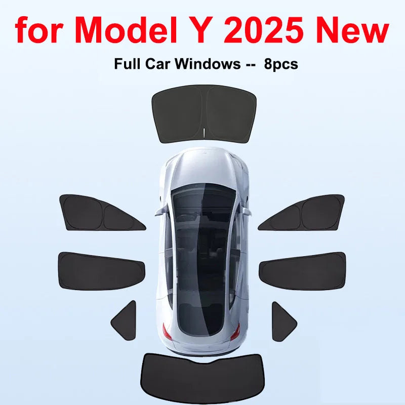DSI - Tesla Model Y Juniper 2025 2026 Launch Sun Shade Front Rear Side Window Sunshade Windshield Sun Outdoor Camping Accessories