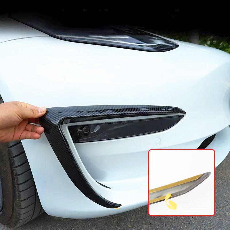 Fits Tesla Model 3 M3 - DSI - FOR MODEL 3 - Fog Lamp trim (stick-on-> no cutting -> no drilling)