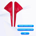 For New Tesla Model Y Juniper 2025+ ABS Carbon Pattern Side Camera Cover ABS Leaf Board Sticker Accessories