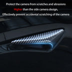 For New Tesla Model Y Juniper 2025+ ABS Carbon Pattern Side Camera Cover ABS Leaf Board Sticker Accessories