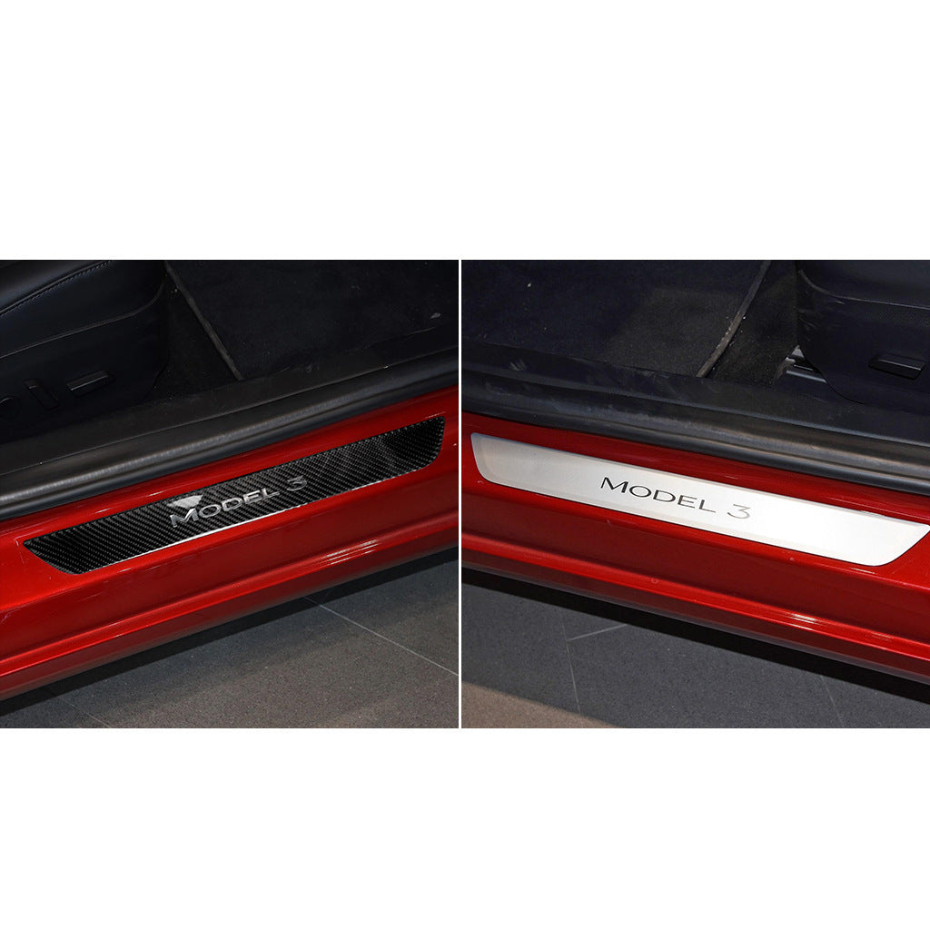 DSI - Tesla Model 3 - Carbon fiber Door jam floor panel threshold strip modification