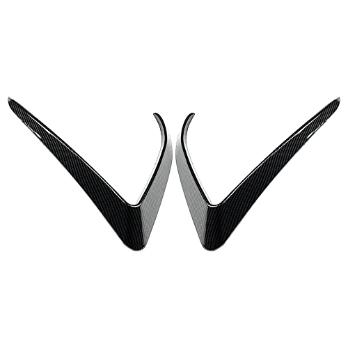 DSTAR - Front Bumper Fog Light Eyebrow Cover Trim for Tesla Model X 2015-2020, Carbon Fiber Style