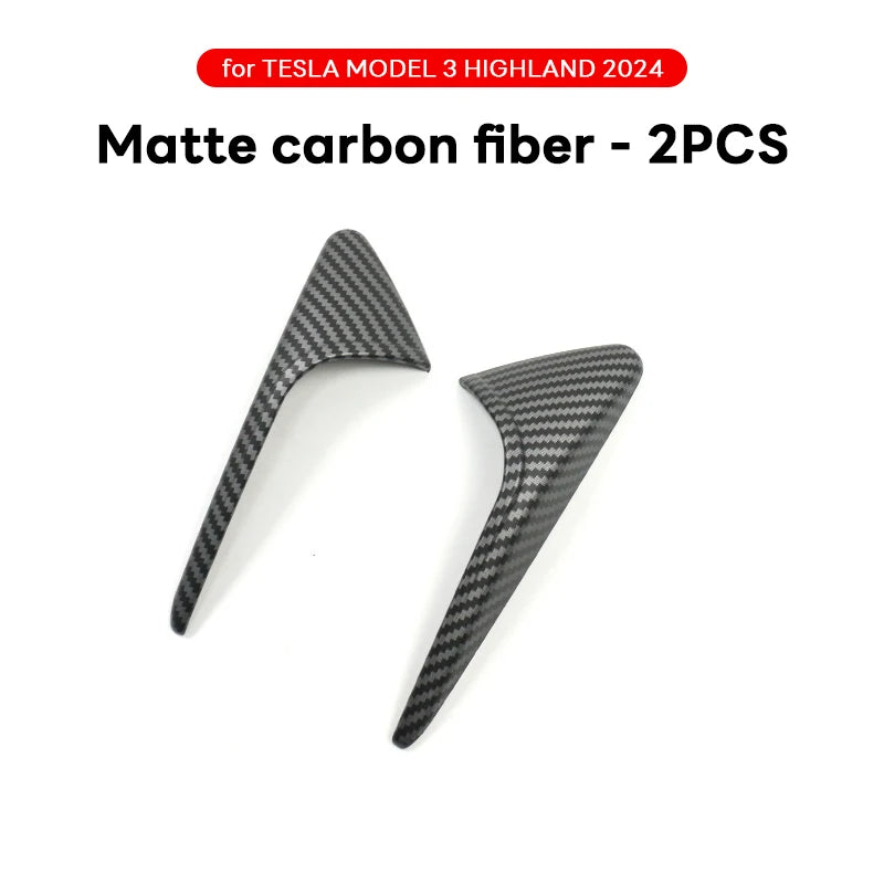 DSI -  Side Camera Cover Lens Protector - FITS Tesla New Model 3 Highland 2024 Black White Red Shiny Matte Carbon Fiber Pattern