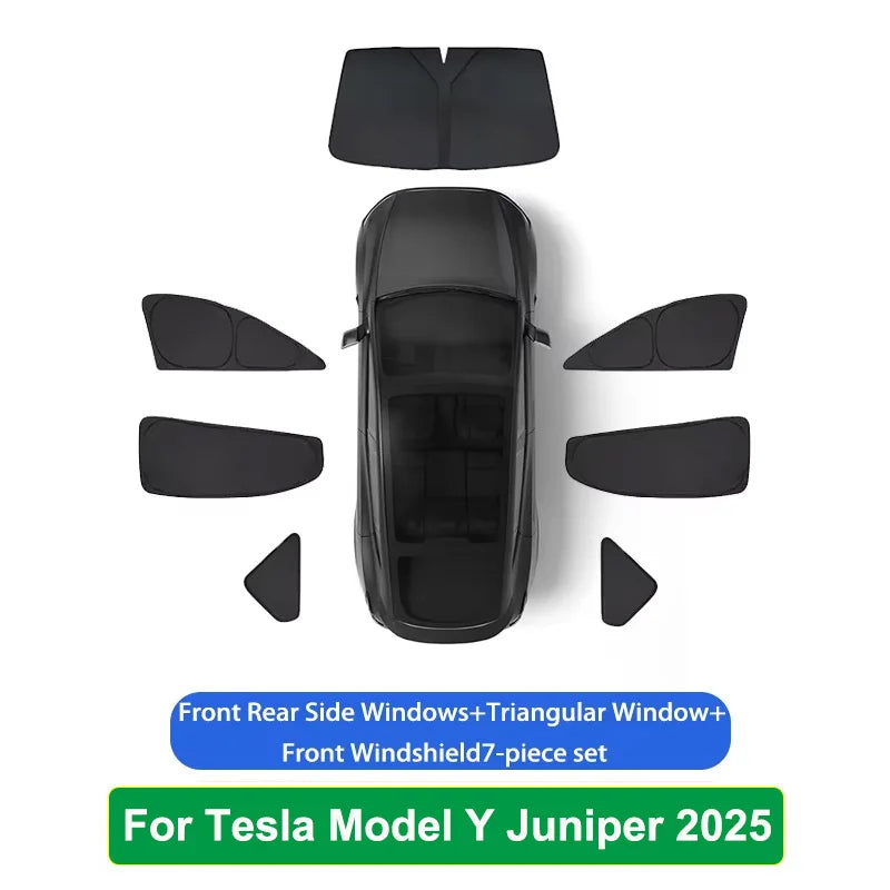 DSI - Tesla Model Y Juniper 2025 2026 Launch Sun Shade Front Rear Side Window Sunshade Windshield Sun Outdoor Camping Accessories