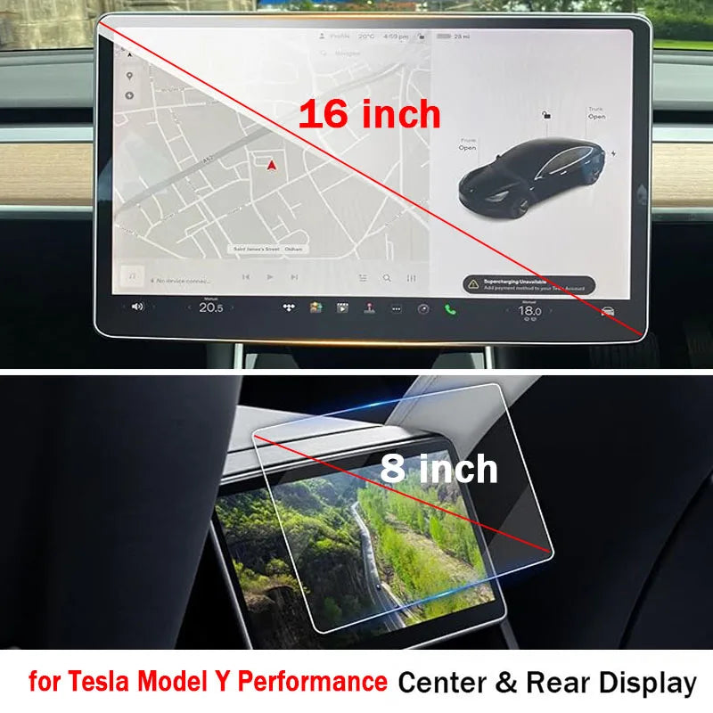 DSI - Tempered Glass Film Protector for Tesla Model 3 Highland Model Y Juniper Model Y Performance Rear Center Control Screen