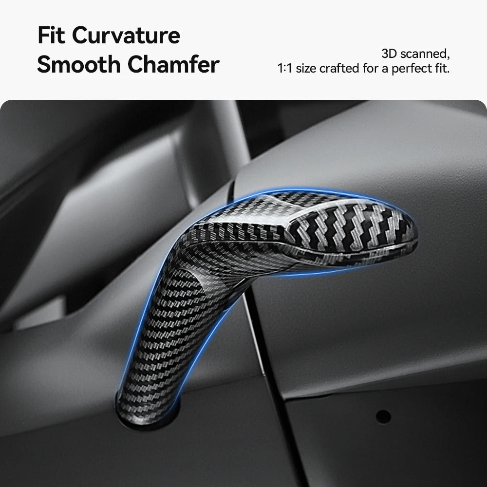 DSI - Carbon Fiber Gear Shift Cover - FITS Tesla Model Y 2025 Juniper Carbon Fiber Gear Shift Cover ABS Steering Lever Handle Protection Shifter Shell Car Decor