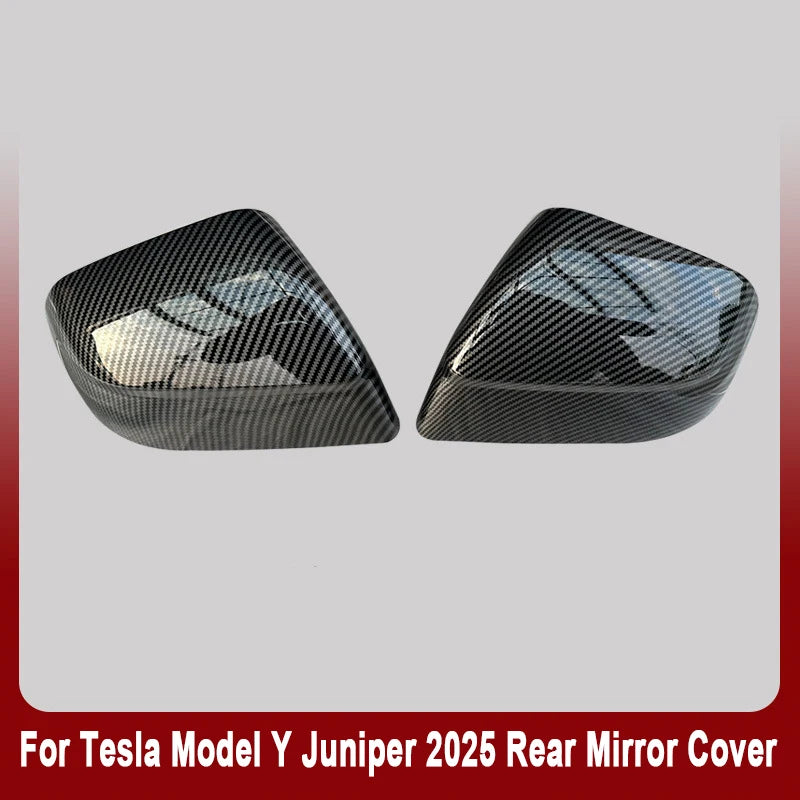 Car Rear View Mirror for Tesla Model Y Juniper 2025 ABS Carbon Fiber Decorative Shell Exterior Accessories Car Rearview Cover