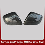 Car Rear View Mirror for Tesla Model Y Juniper 2025 ABS Carbon Fiber Decorative Shell Exterior Accessories Car Rearview Cover