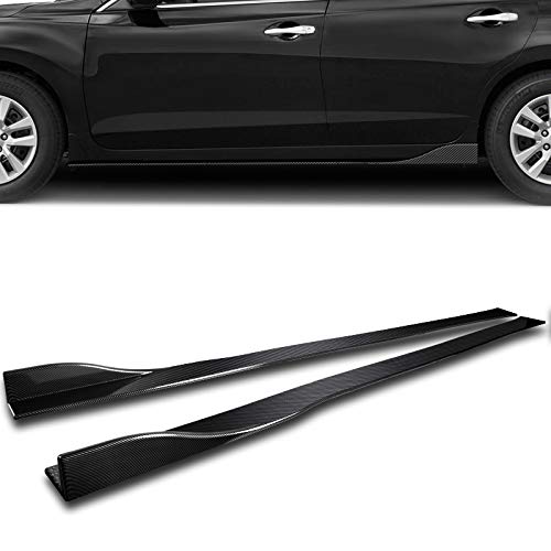 DSI - 9pcs Combo Front Bumper Body Kit Lip + Side Skirt Extensions Diffuser Compatible with 2016-2020 Tesla Model S 2017 2018 2019 (Painted Carbon)