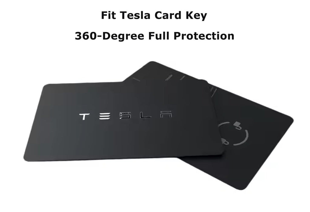 DSI - Glossy Black Carbon Fiber Finish Hard Plastic Key Card Fob Case Holder Keychain Compatible With Tesla Model 3 Y S X Cybertruck Card Key