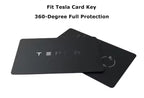 DSI - Glossy Black Carbon Fiber Finish Hard Plastic Key Card Fob Case Holder Keychain Compatible With Tesla Model 3 Y S X Cybertruck Card Key