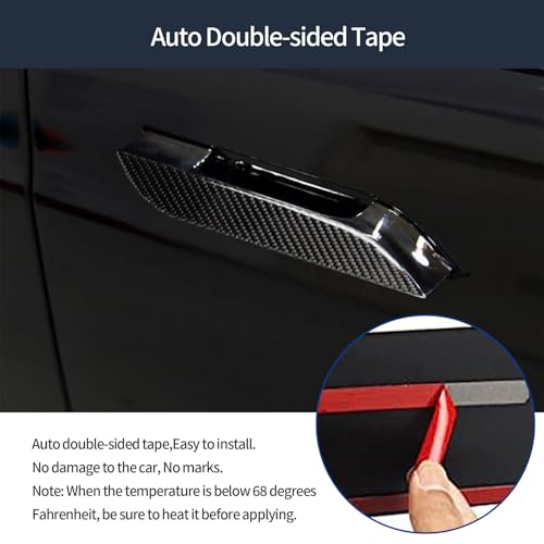 DStar - Exterior Door Handle Covers Compatible with Tesla Model S 2024 2023 2022-2017 Outdoor Handle Trim Exterior Car Accessories ABS 4PC (Carbon Fiber Style)