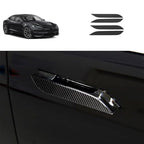 DStar - Exterior Door Handle Covers Compatible with Tesla Model S 2024 2023 2022-2017 Outdoor Handle Trim Exterior Car Accessories ABS 4PC (Carbon Fiber Style)