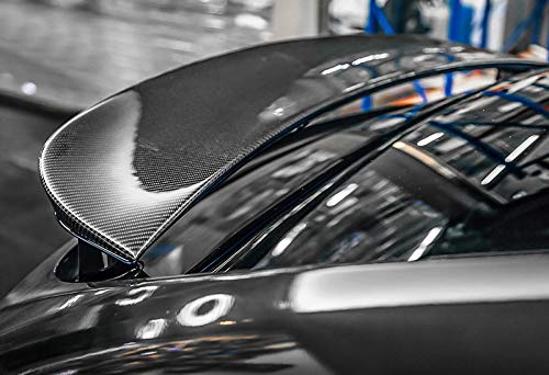 DSTAR - 7PCS Set Front Bumper Lip & Real Carbon Fiber Rear Trunk Spoiler Wing & Rear Roof Spoiler Compatible with 2022-2025 Tesla Model X, 2023 2024 (Painted Carbon Fiber Lip)