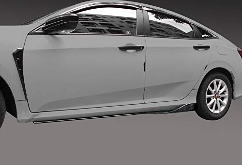 DSI - 9pcs Combo Front Bumper Body Kit Lip + Side Skirt Extensions Diffuser Compatible with 2016-2020 Tesla Model S 2017 2018 2019 (Painted Carbon)