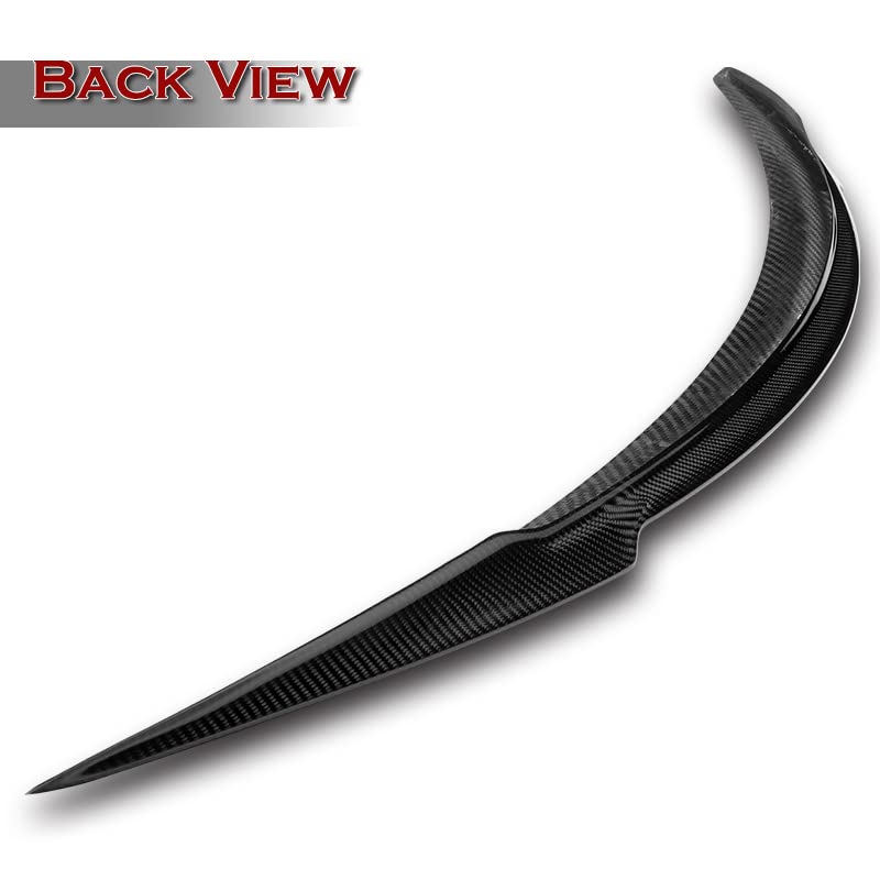 DSI - Real Carbon Fiber Trunk Spoiler Wing Lip kit Rear V-Style Fit for 2012 2013 2014 2015 2016 2017 2018 2019 2020 2021 2022 Tesla Model S, Car Mods Accessories Replacement, (2-SPC-7406-CF)