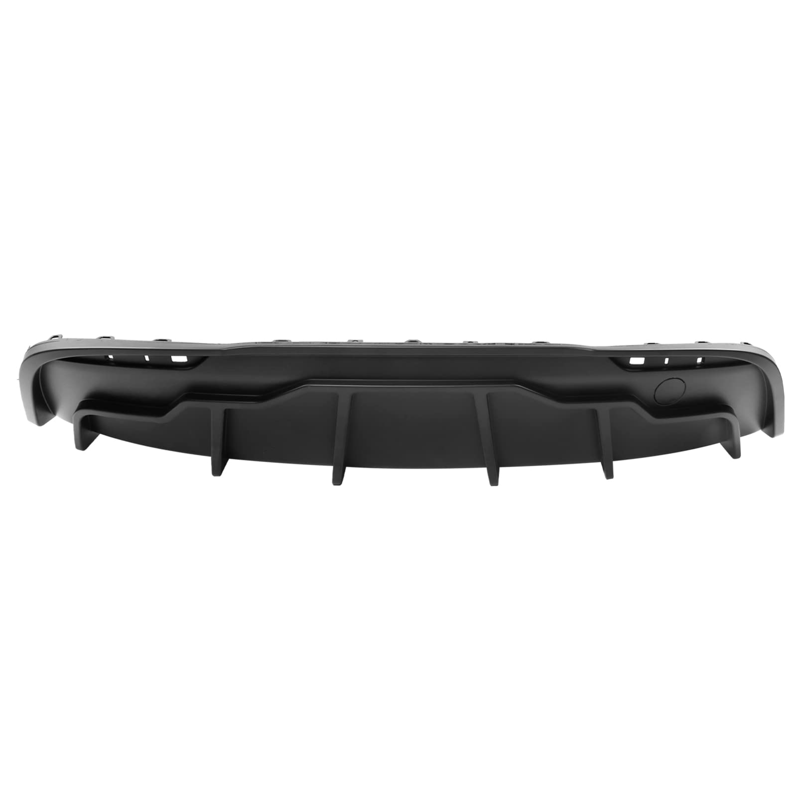 IKON MOTORSPORTS, Rear Diffuser Compatible with 2020-2024 Tesla Model Y, Matte Black IKON Style PP Rear Bumper Lip Shark Fin Splitter Replacement 3PC, 2021