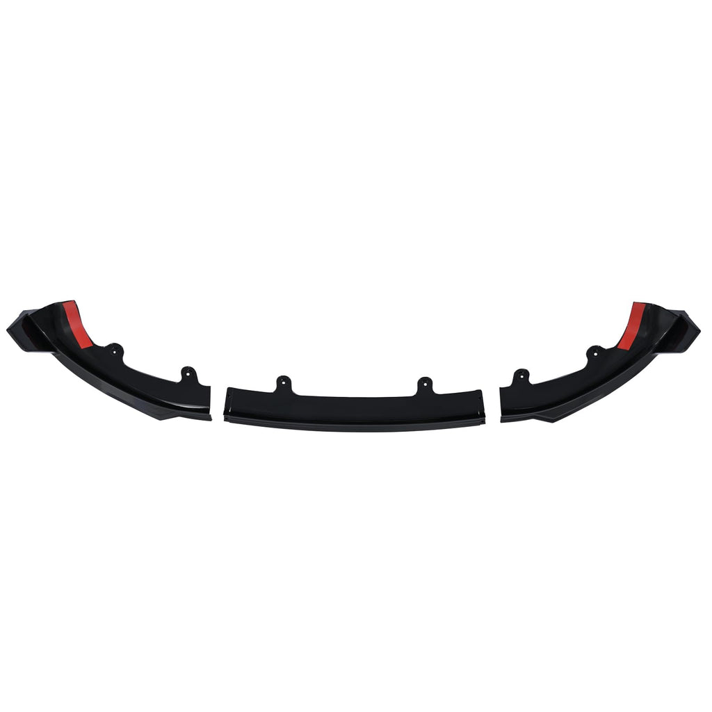 DSI - Front Bumper Lip Splitter Spoiler Glossy Black Fit for Tesla Model Y Juniper 2025 2026 Front Shovel Lower Air Chin Body Kit Exterior Upgrade Accessory No Drilling