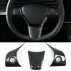 DSI - Carbon Fiber Center Console Wrap - FITS Tesla Model Y 3 2023 ABS  Cover Kit Dashboard Armrest Door Side Trim Sticker Accessories