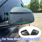 Car Rear View Mirror for Tesla Model Y Juniper 2025 ABS Carbon Fiber Decorative Shell Exterior Accessories Car Rearview Cover
