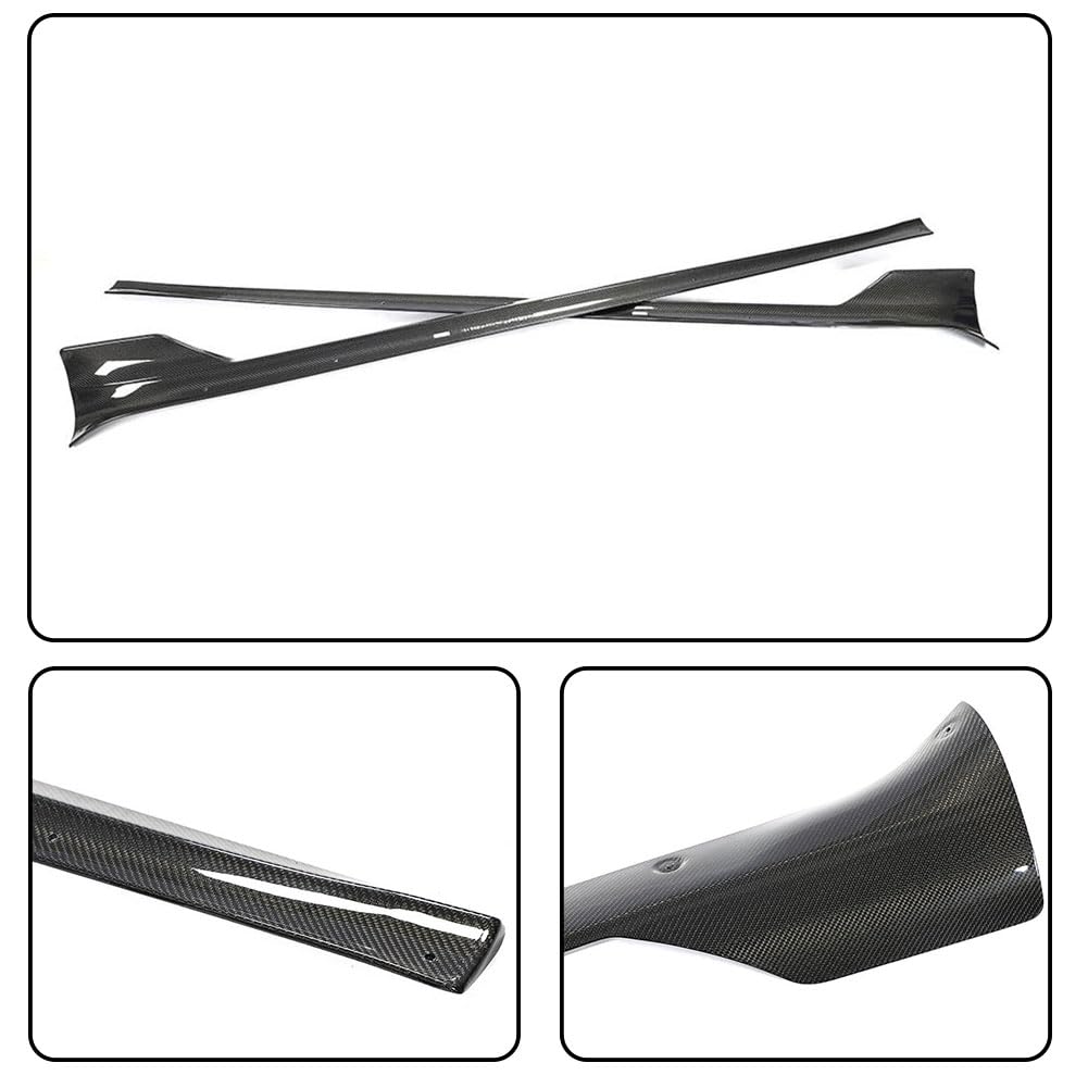 DSI - REAL Carbon Fiber Side Skirts for Tesla Model S Plaid 2021-2024 Under Door Rocker Panels Valance Extension Lip Factory Outlet
