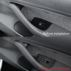 DSI - COMPLETE INTERIOR KIT - 14pcs Carbon Fiber Car Window Glass Lift Button Trim Switch Cover for Tesla Model 3 (2021-2023) Model Y (2021-2024) Door Armrest Panel Cover(for New Model 3/Y, Matte Black)