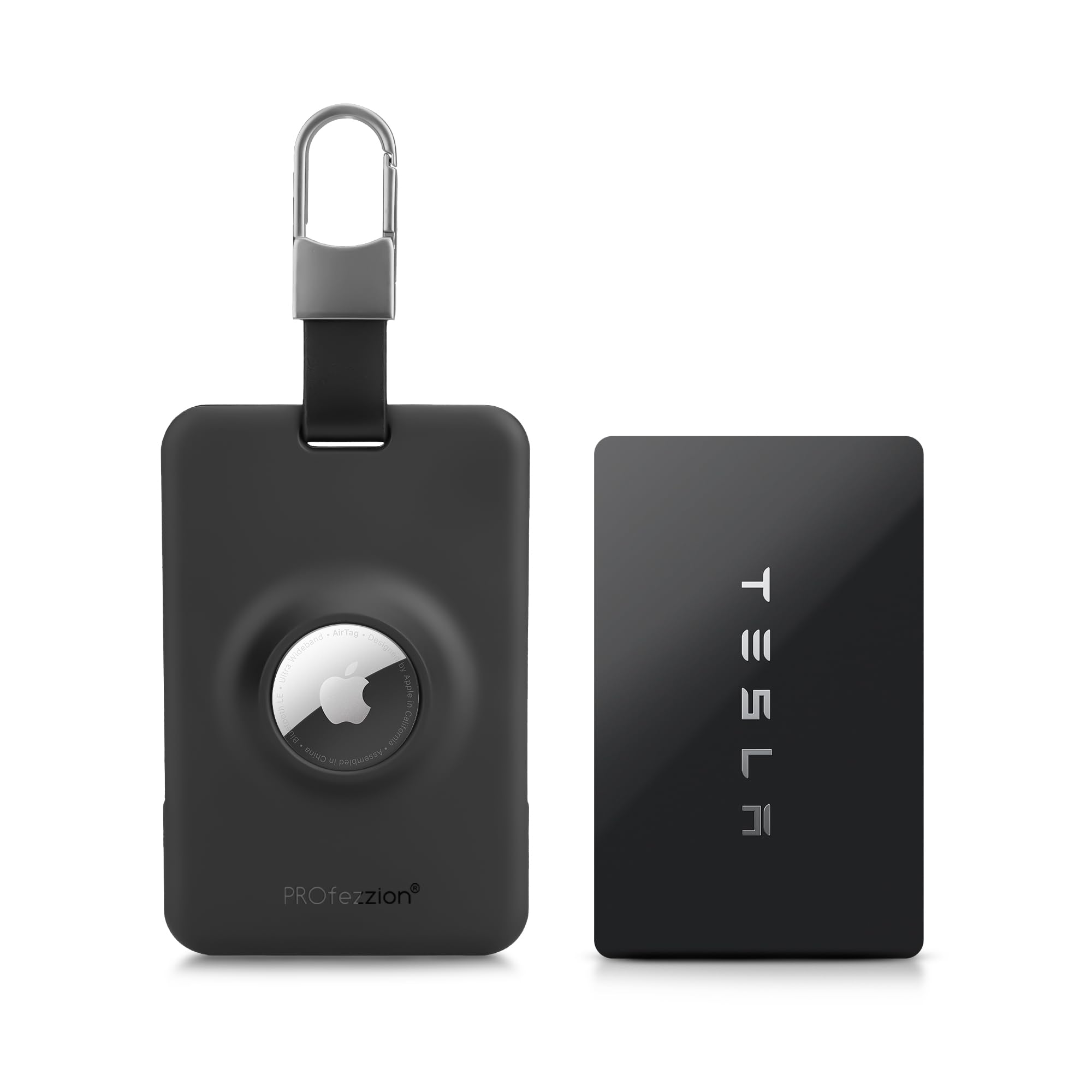 DSI - Tesla Key Card Holder with AirTag Slot, AirTag Tesla Card Plastic Card Key Holder for Model 3 Y S X Cybertruck with Keychain Key Rings, Key Card Protective Case Cover for Tesla - 1 Pack
