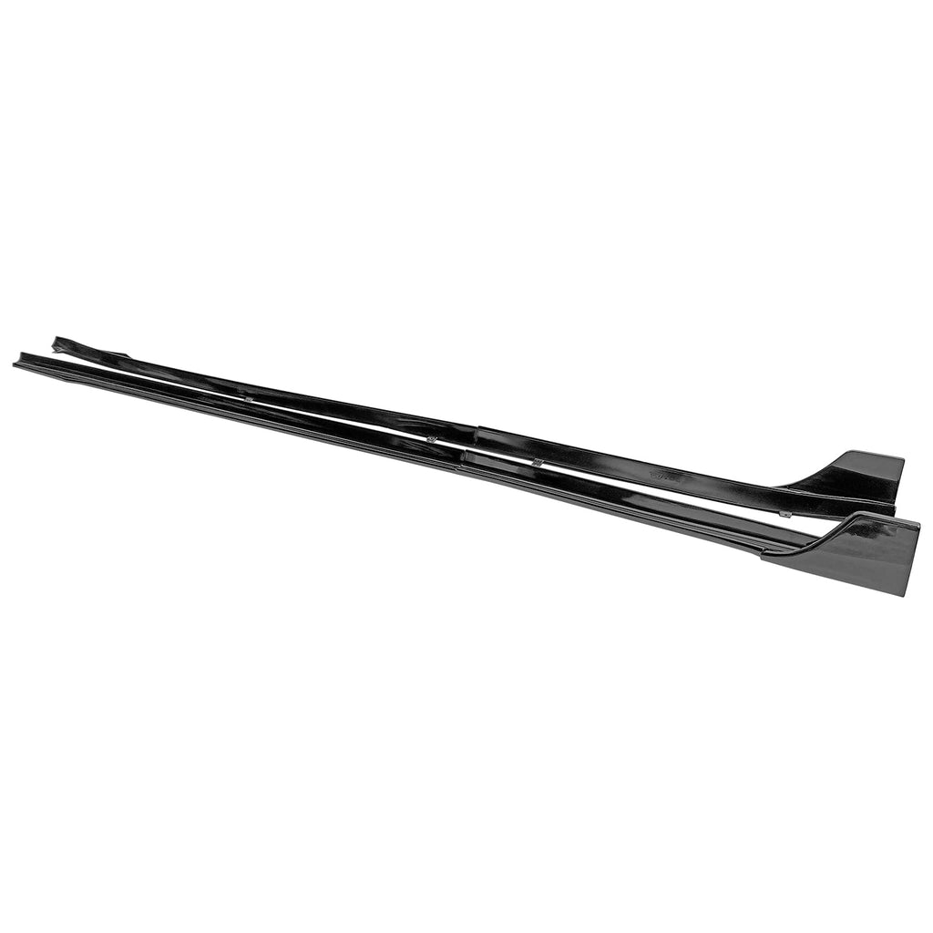 DSI - Side Skirts Extension Compatible with 2017-2025 Tesla Model 3, V Style Painted Gloss Black Rocker Panel Driver Passenger Side 6PC PP, 2018 2019 2020 2021 2022 2023 2024