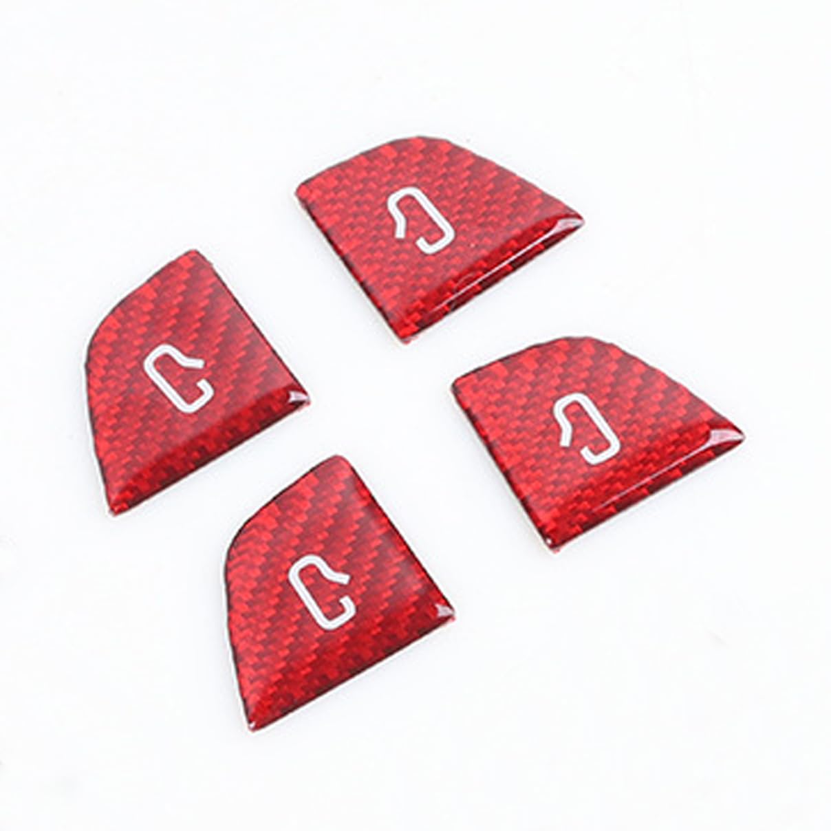 DSI - Carbon Fiber Door Lock Switch Cover Trim for Tesla Model 3 Highland 2024-2026 Model Y Juniper 2025-2026 (Red Carbon Fiber Look)