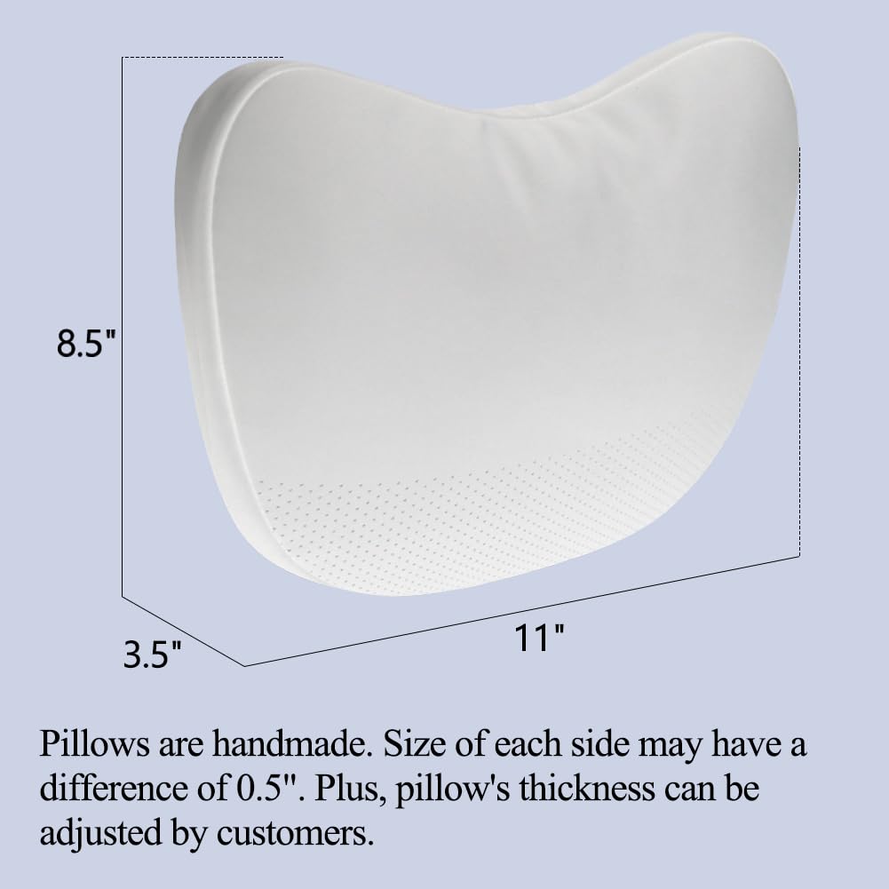 DStar - Nappa Leather Headrest Pillow 2 Packs for Tesla Neck Pillow Uniquely Designed for Tesla Model Y/3/S/X Tesla Car Neck Support Cushion for People Under 5'7" White