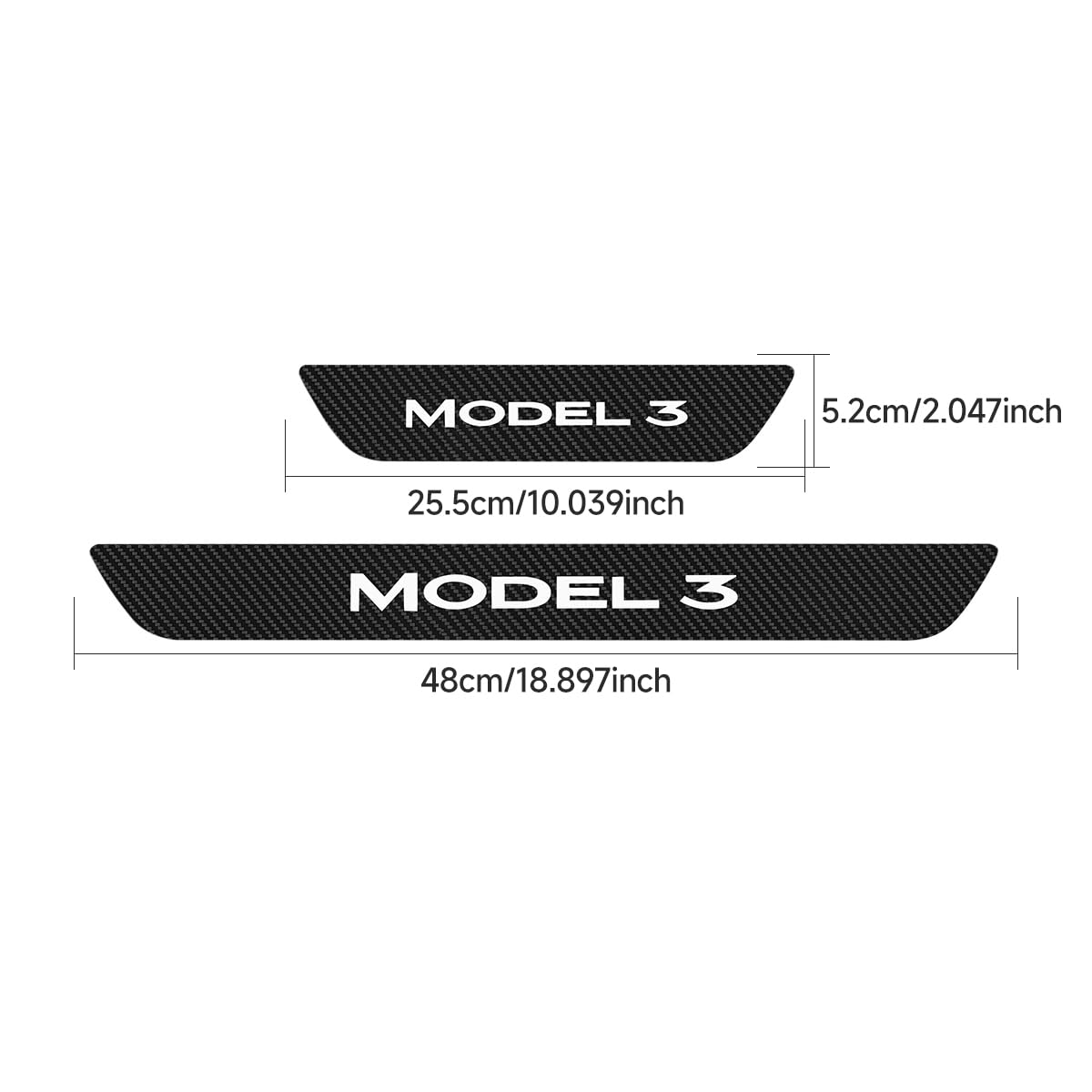 DSI - 4PCS Car Door Sill Protector for Tesla Model Y/3 Car Threshold Stickers Decoration Scuff Plate Sticker, Waterproof Door Threshold Strips Exterior Accessories for Tesla Model 3/Y (Textured-Y)