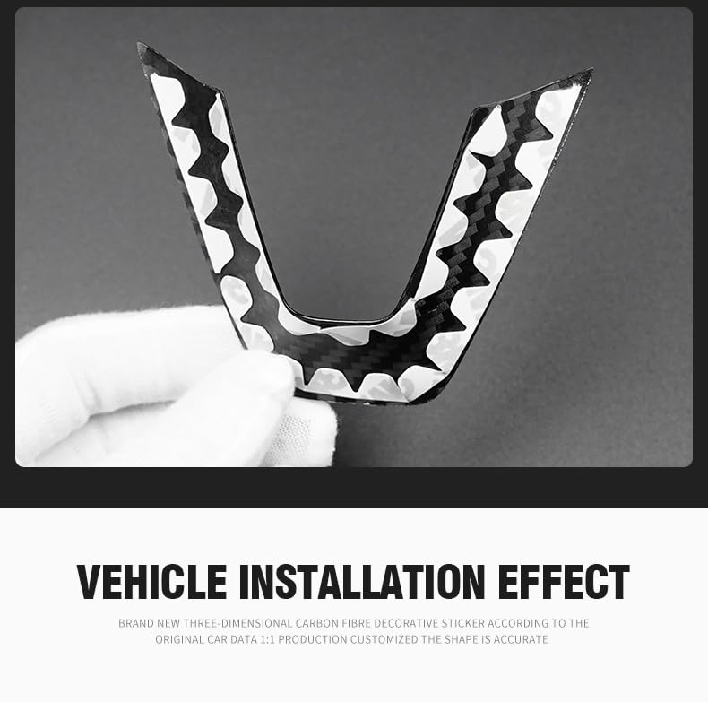 DSI - Compatible with 2024 Tesla Model 3 Steering Wheel Chin REAL Carbon Fiber Decoration Cover, 2024 Tesla Model 3 Accessories