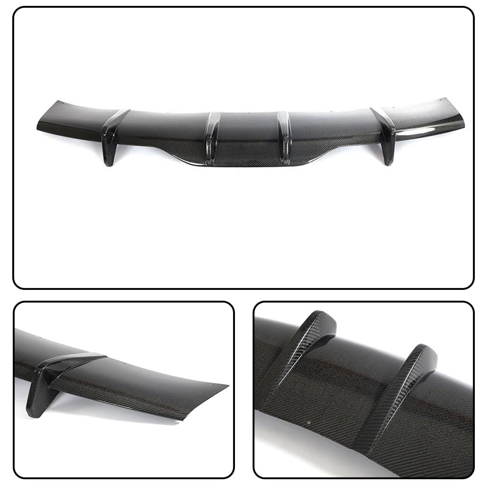 DSI - Real Carbon Fiber Rear Diffuser Fits for Tesla Model S 2021-2024 Sedan 4 Door Air Dam Lower Bumper Lip Spoiler Valance Protector Lip 2022 Body Kit Factory Outlet