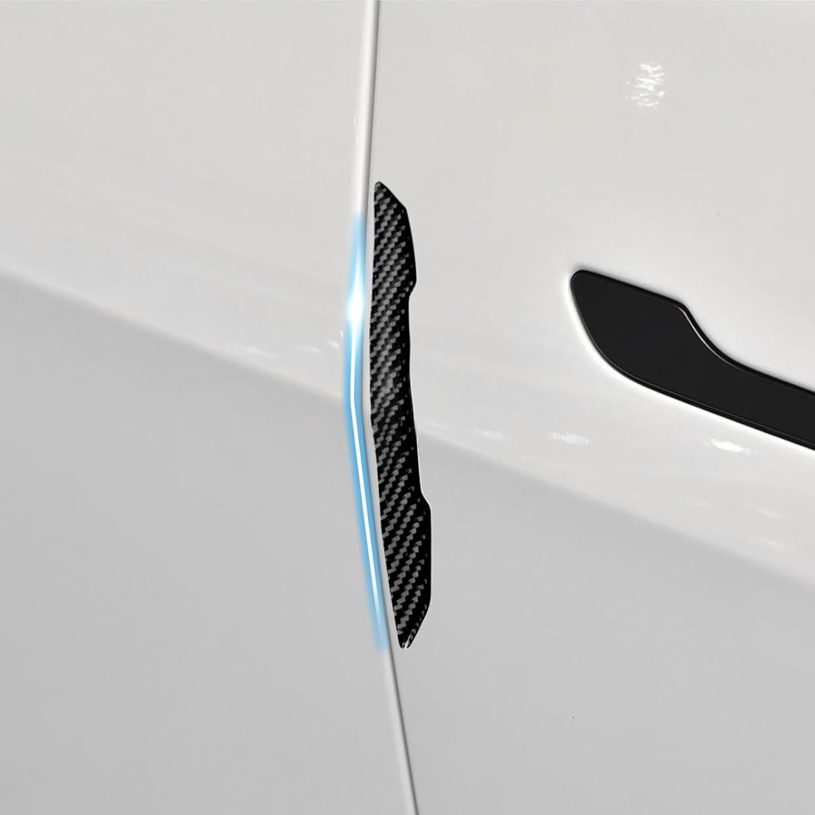 DSI - Door Protector Edge Guards Compatible with Tesla Model 3 Y X S Cybertruck Carbon Fiber Exterior Accessories Anti-Collision Bumper Guard Strip Rearview Mirror Wrap Trim Trunk Cover Strips (Black)
