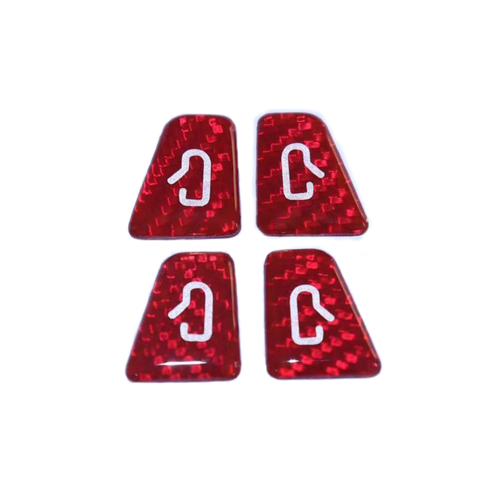 DSI - Premium Carbon Fiber Door Button Decals for Tesla Model 3 (2019-2023) & Model Y (2019-2024) Textured Protective Film (Red/Black) | Exact Fit | Interior Accessories (Red)
