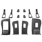 DSI - COMPLETE INTERIOR KIT - 14pcs Carbon Fiber Car Window Glass Lift Button Trim Switch Cover for Tesla Model 3 (2021-2023) Model Y (2021-2024) Door Armrest Panel Cover(for New Model 3/Y, Matte Black)