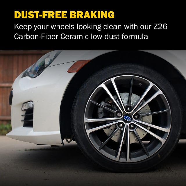 Power Stop Rear Z26-2164 Carbon-Fiber Ceramic Brake Pads Z26 Street Performance For Tesla S 2017-2023, Tesla X 2017-2023 [Model Specific]