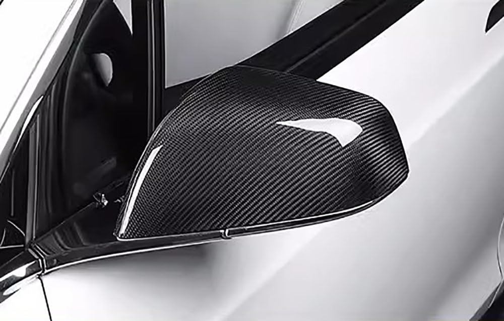 DSI - Car Accessories Fit for Tesla Model S Side Mirror Cover REAL (Carbon Fiber) Rearview Mirror Cover for Model S-2022-2024 Exterior Mirrors Cap Accessories