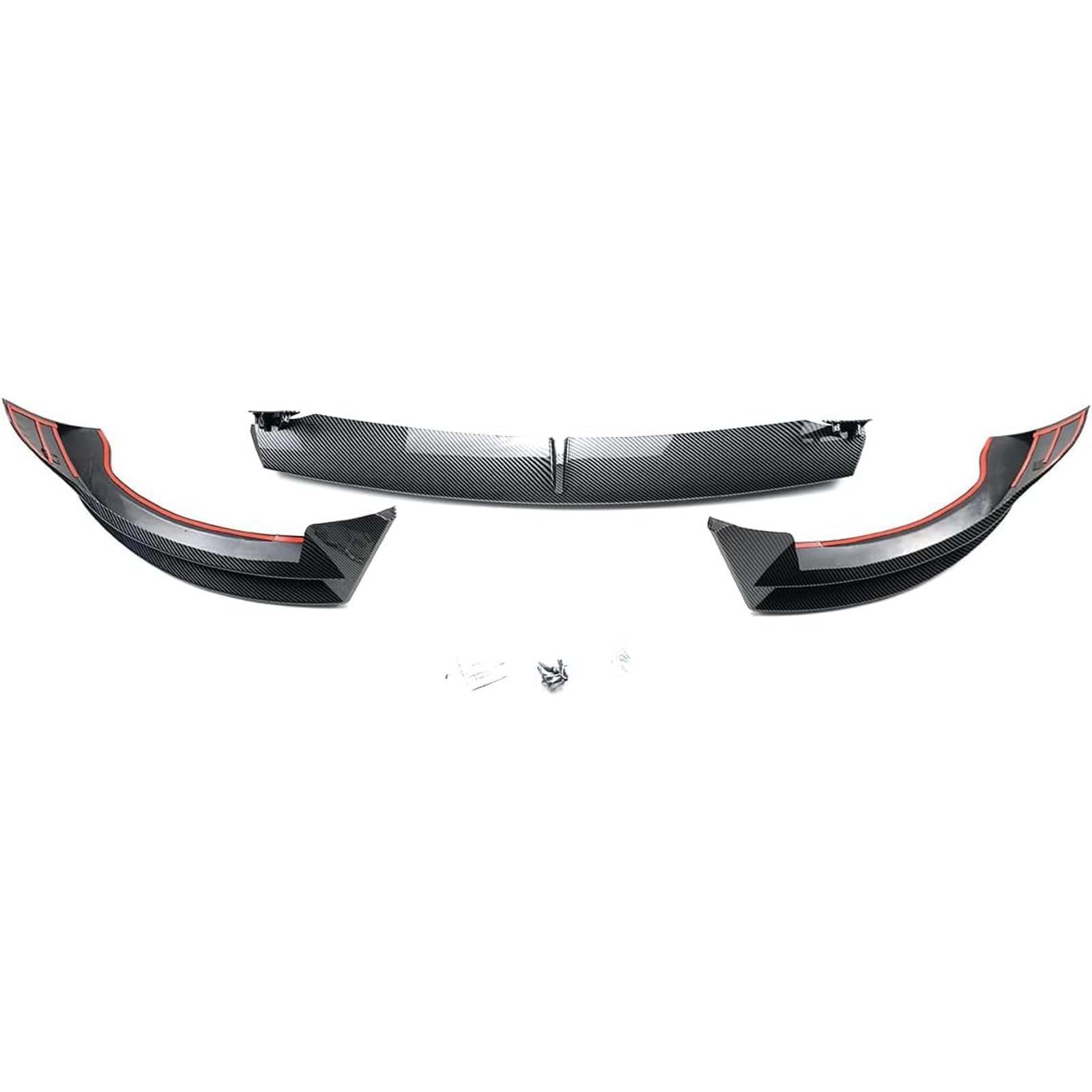 DSI - Front Lip 3Pcs Compatible with for Tesla Model Y 2020 2021 2022 2023 2024 V Style Front Bumper Lip Splitter Spoiler (Carbon Fiber Print)