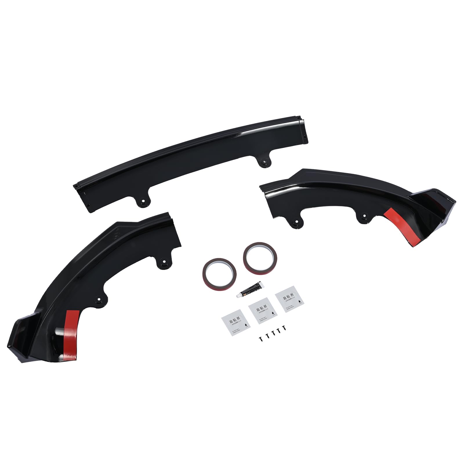 DSI - Front Bumper Lip Splitter Spoiler Glossy Black Fit for Tesla Model Y Juniper 2025 2026 Front Shovel Lower Air Chin Body Kit Exterior Upgrade Accessory No Drilling