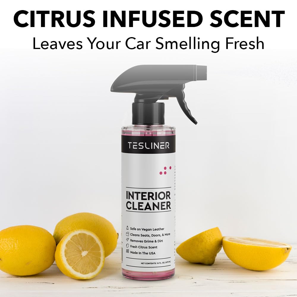 DSI - Tesla Seat Cleaner & Stain Remover - Interior Cleaner for Black & White Vegan Leather, Interior Cleaning Products for Seats, Dash, Console | Tesla Accessories for Model Y, Model 3, S, X, Cybertruck