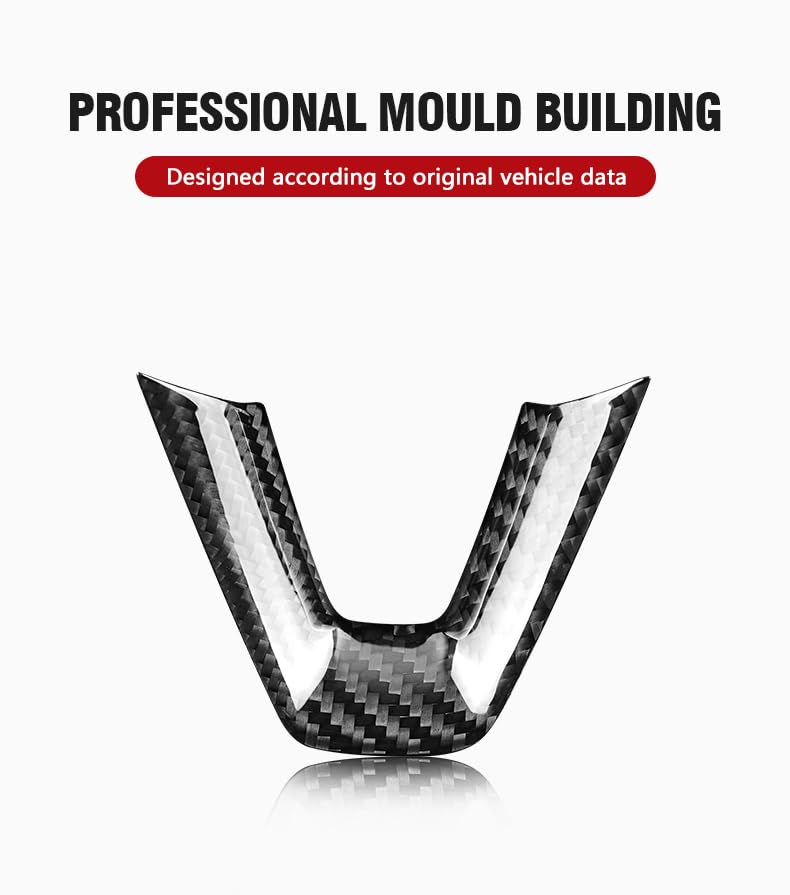 DSI - Compatible with 2024 Tesla Model 3 Steering Wheel Chin REAL Carbon Fiber Decoration Cover, 2024 Tesla Model 3 Accessories