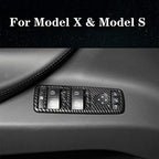 DSI - Window Lift Switch Button Panel Cover Bezel Frame for Tesla Model X Model S 2016-2020 Car Interior Accessories ABS Imitation Carbon Fiber Inner Decoration (Pack of 4)