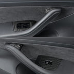 DSI - COMPLETE INTERIOR KIT - 14pcs Carbon Fiber Car Window Glass Lift Button Trim Switch Cover for Tesla Model 3 (2021-2023) Model Y (2021-2024) Door Armrest Panel Cover(for New Model 3/Y, Matte Black)