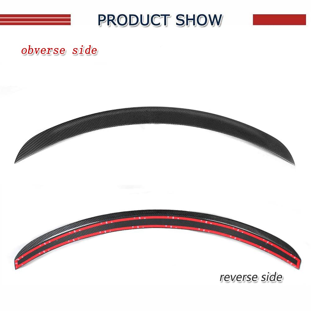DSI - FITS Model S Carbon Fiber Trunk Spoiler for Tesla Model S 2012-2025 P85 70D Base Sedan 4-Door Rear Spoiler Boot Lid High Kick Wing Lip Factory Outlet (Gloss Black)